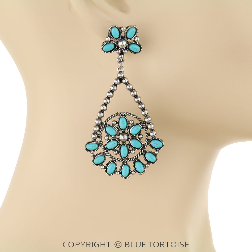 Western Style Stone Stud Earrings - Image 2