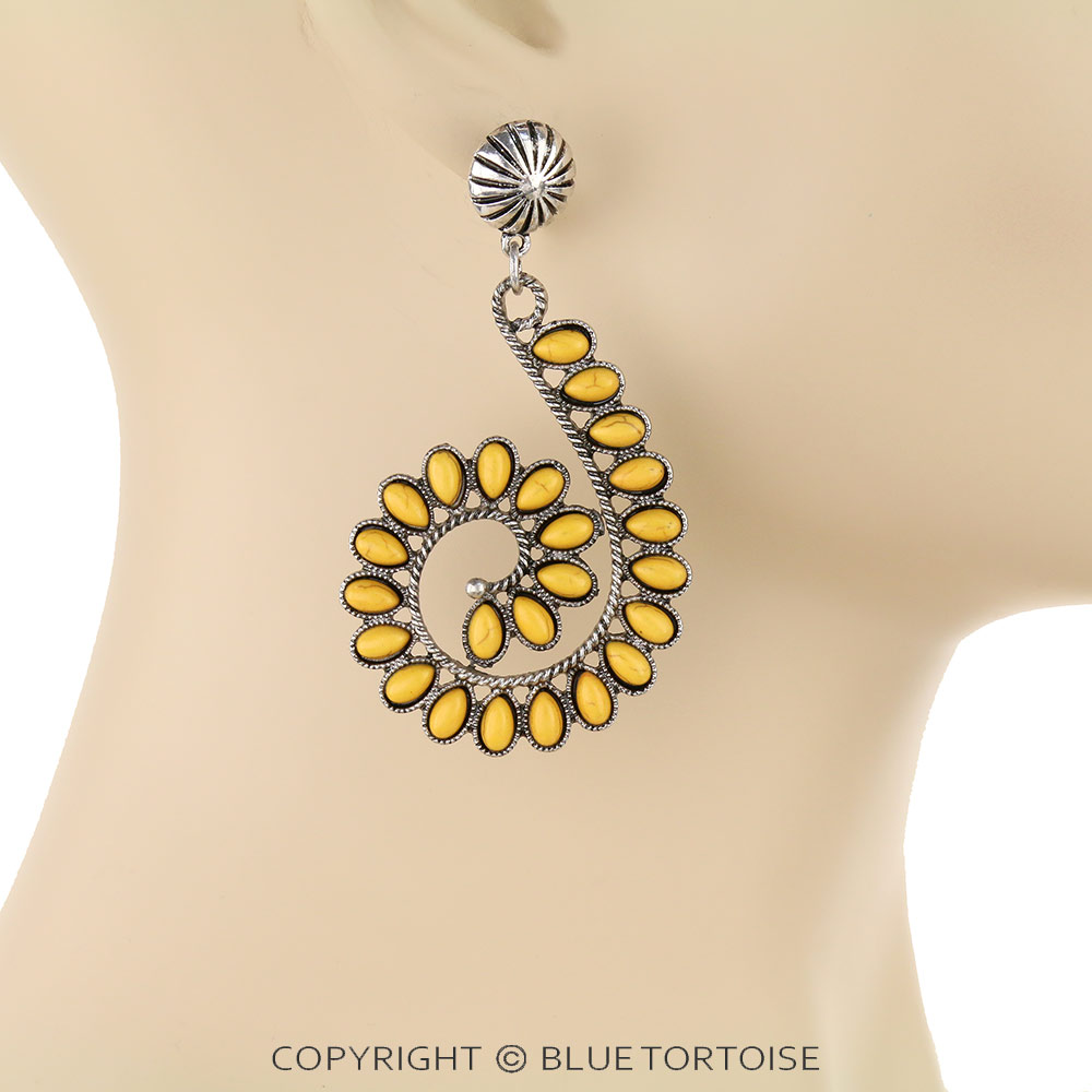 Western Style Stone Stud Earrings - Image 2