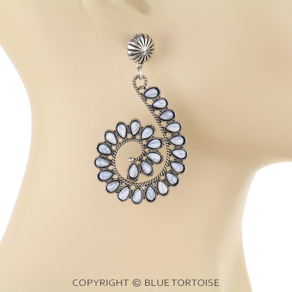 Western Style Stone Stud Earrings - Image 2