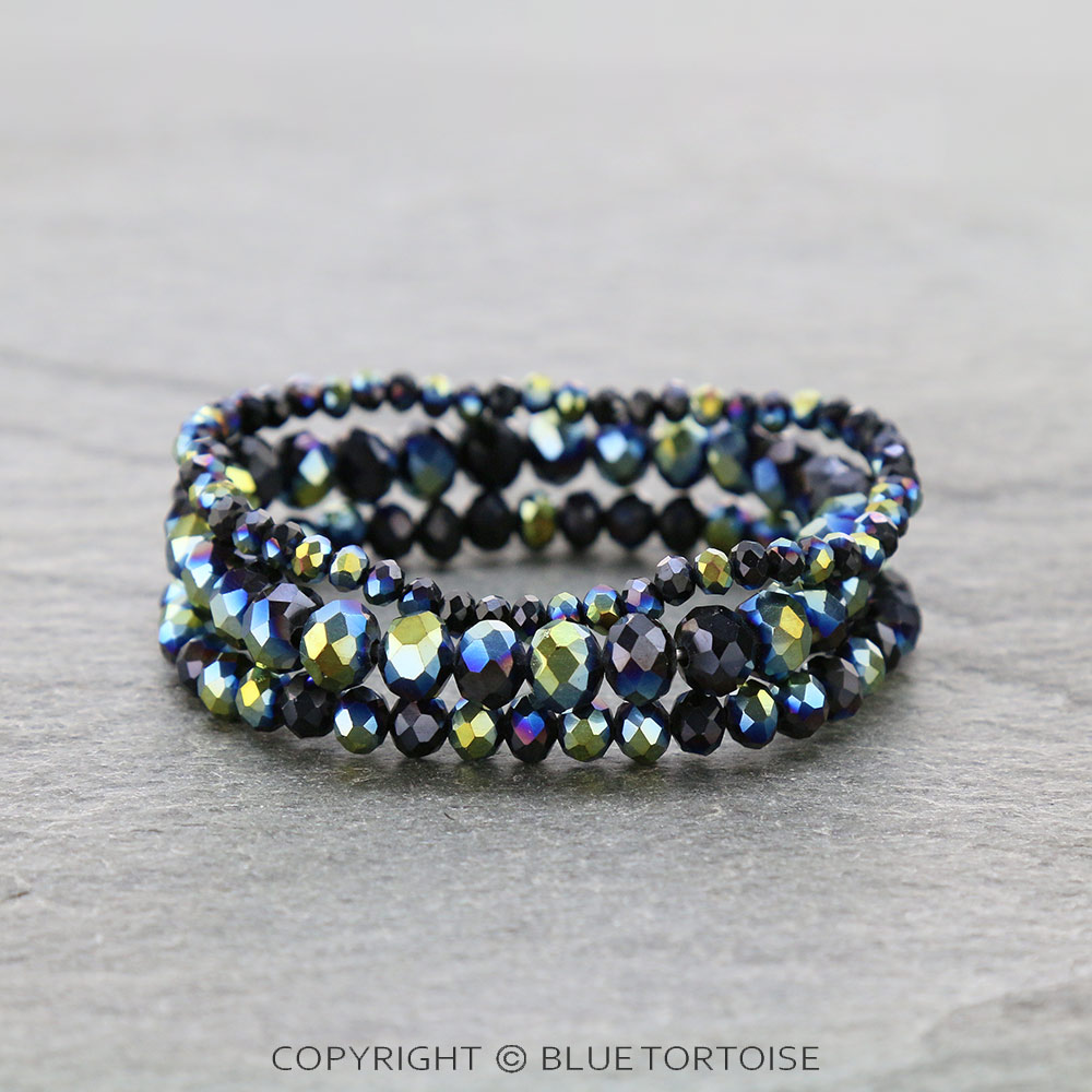 Small Crystal Bead Stackable Stretch Bracelet