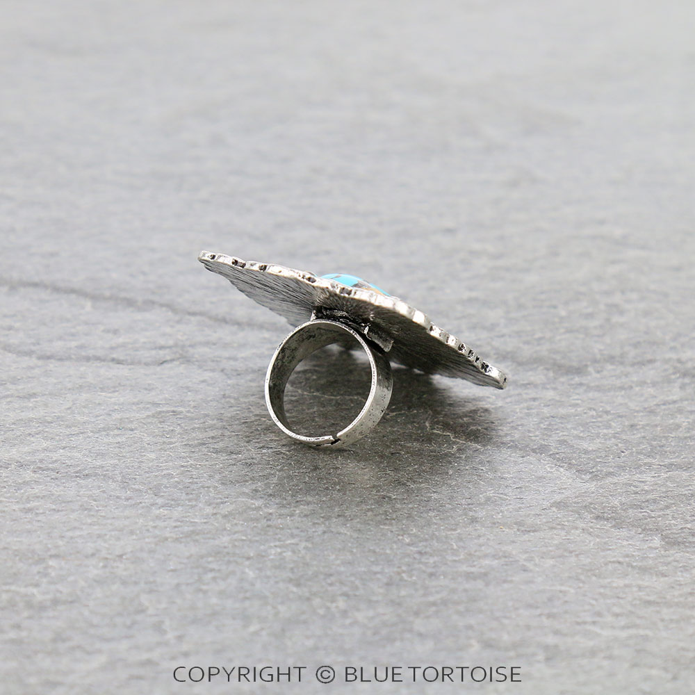 Western Handmade Stone Adjustable Ring - Image 2