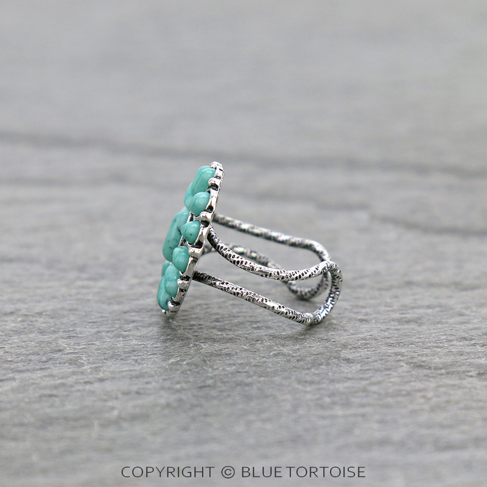 Western Concho Stone Adjustable Ring - Image 3
