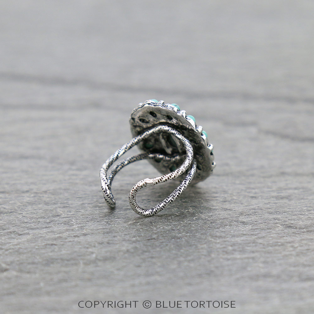 Western Concho Stone Adjustable Ring - Image 2