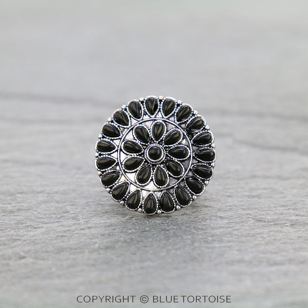 Western Concho Stone Stretch Ring