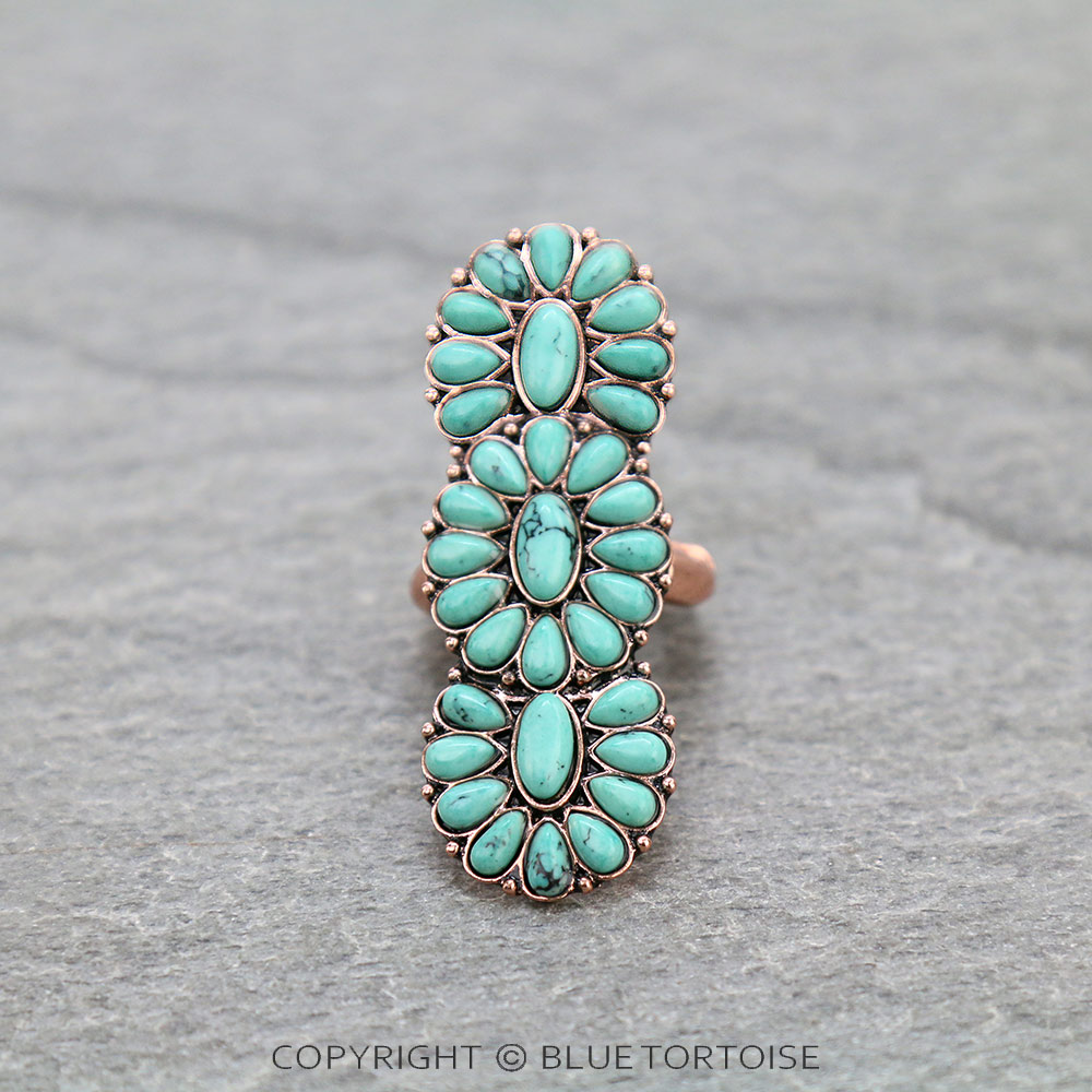 Western Concho Stone Stretch Ring