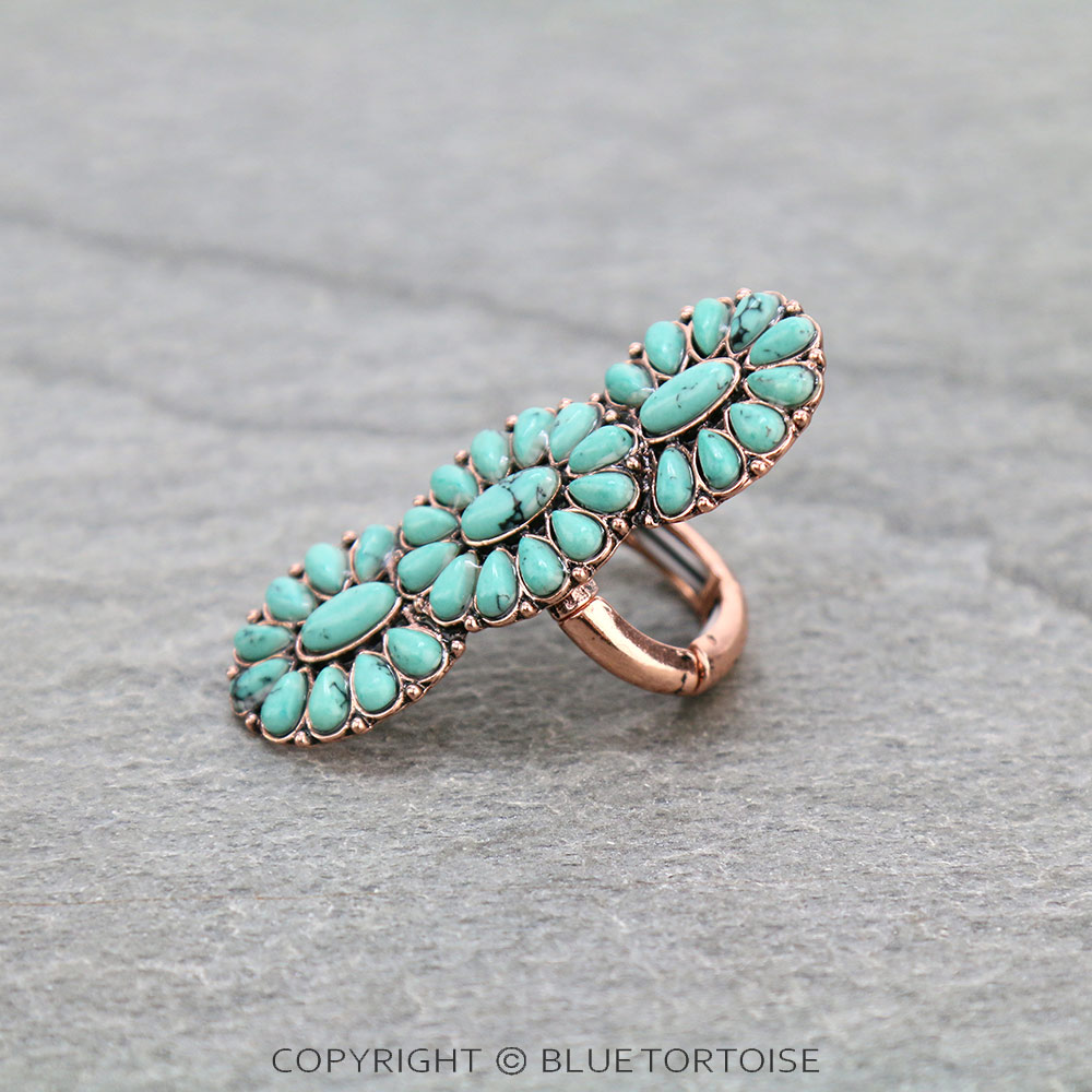 Western Concho Stone Stretch Ring - Image 2