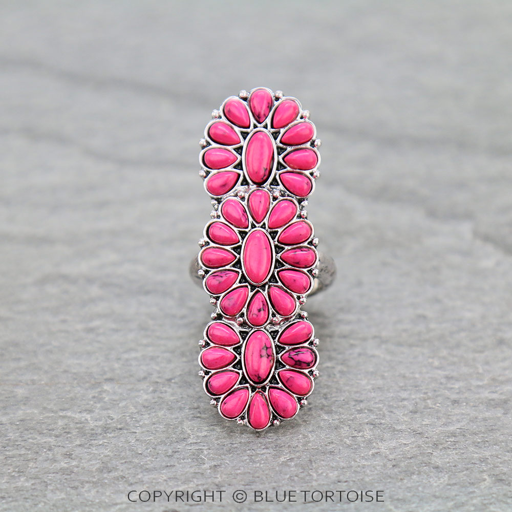 Western Concho Stone Stretch Ring