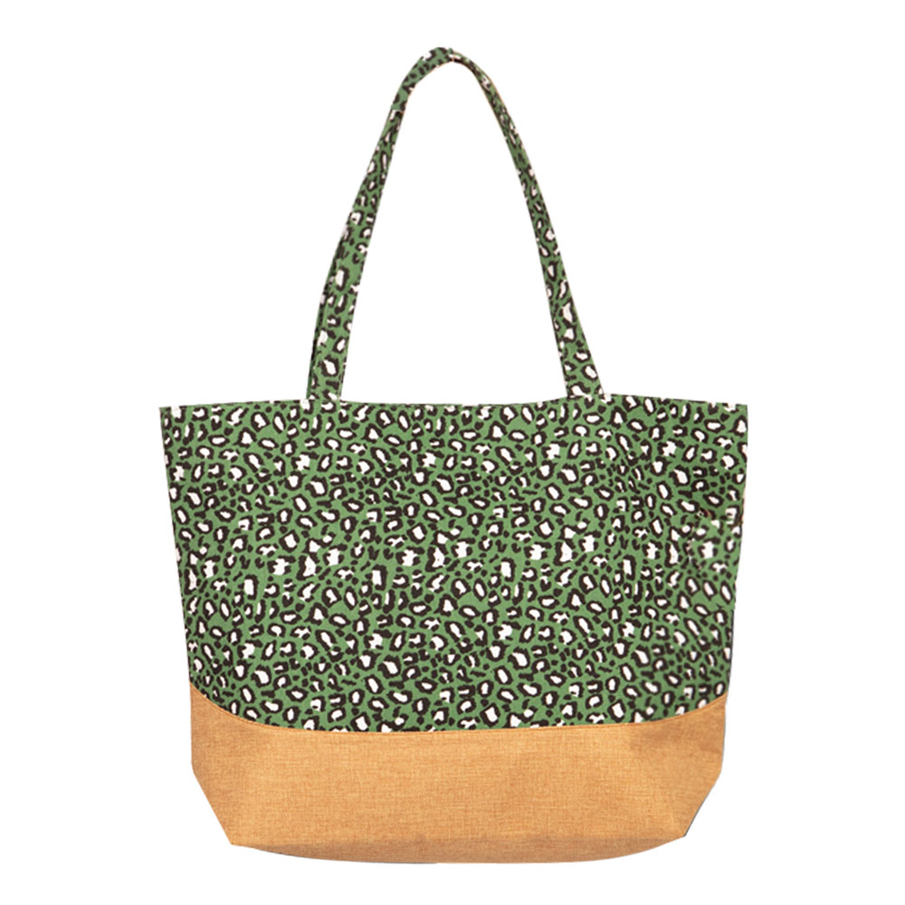 Leopard Print Jute Tote Bag