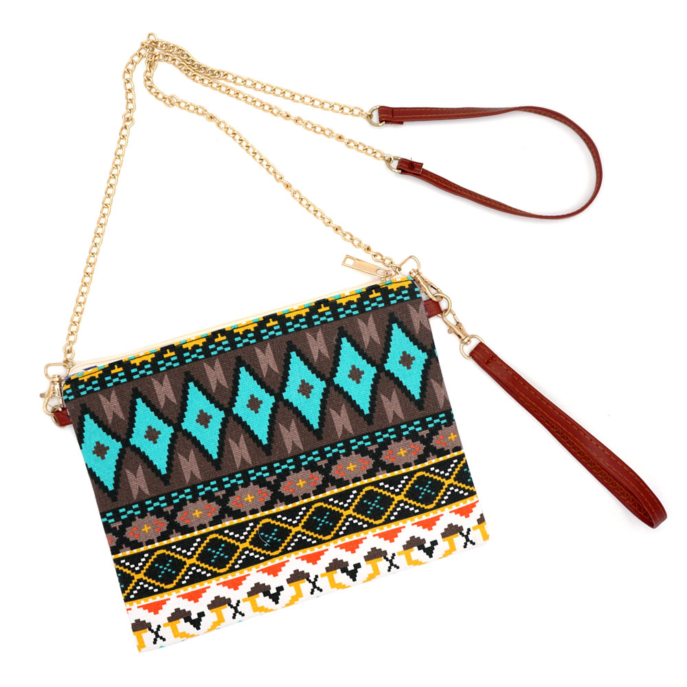 Aztec Crossbody & Wristlet Bag