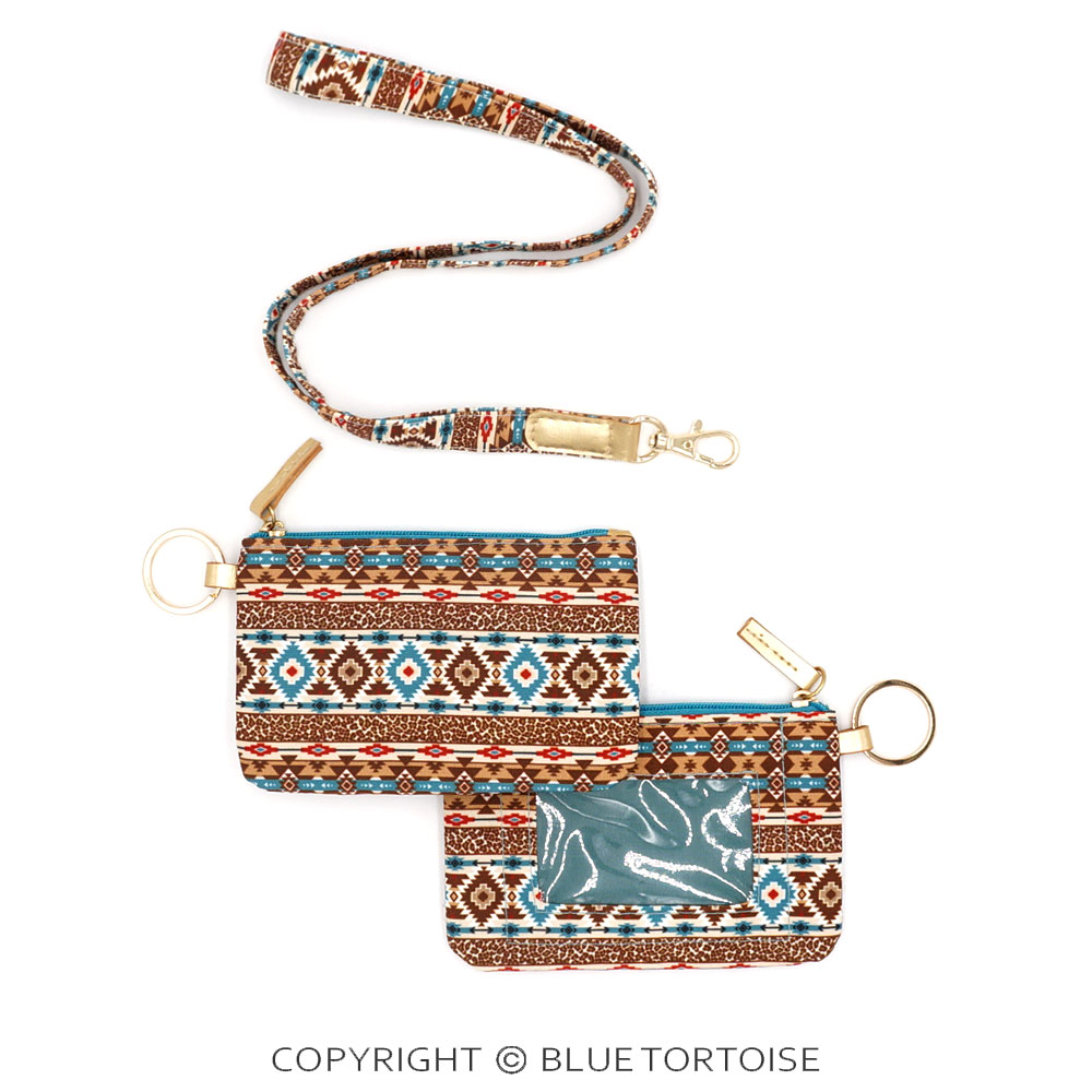 Leopard Tribal ID Wallet & Detachable Lanyard