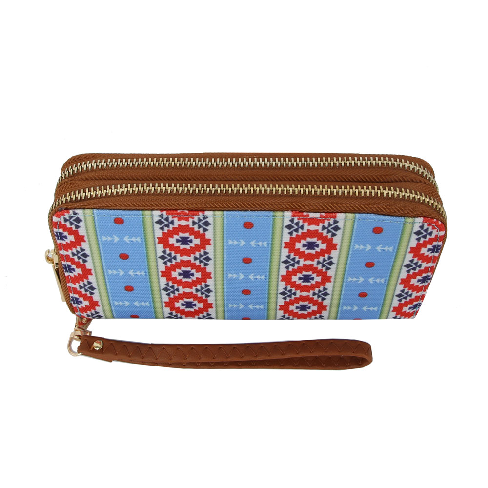 Aztec Printed Double Zip Wallet - Image 4