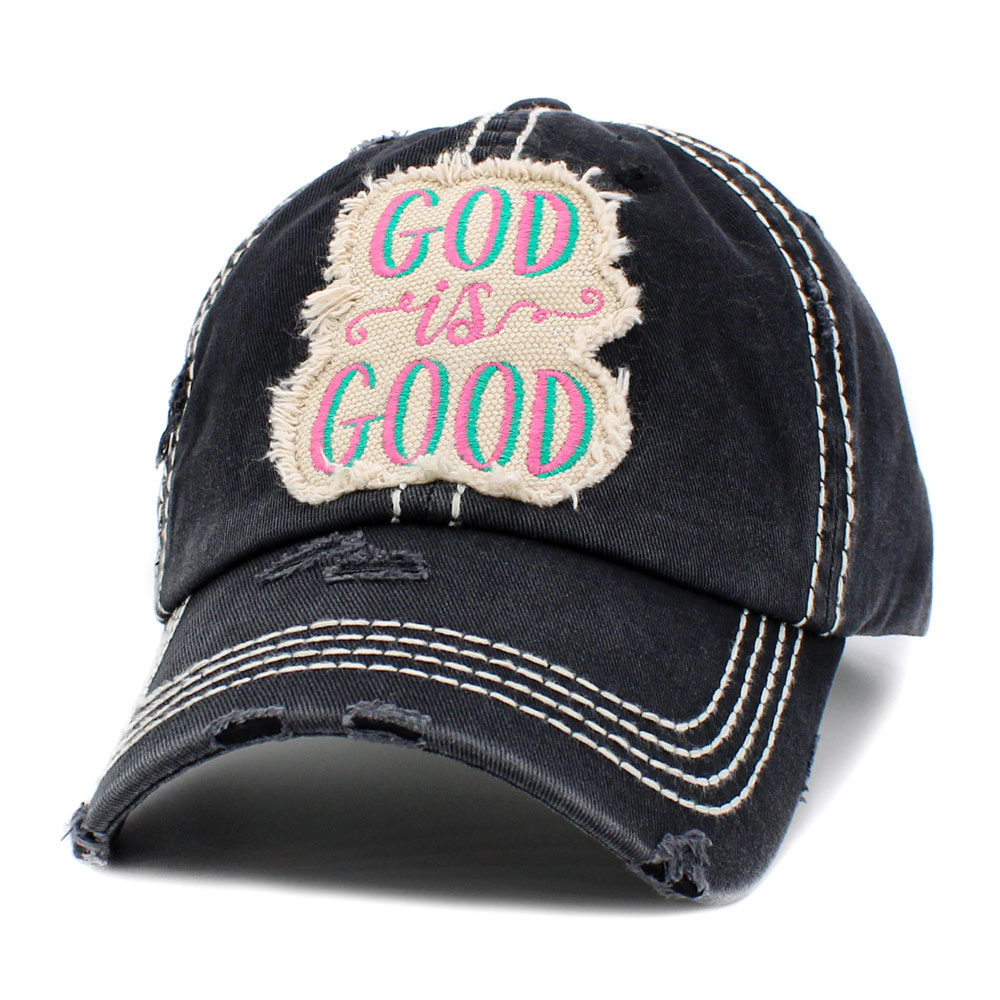 "GOD IS GOOD" Washed Vintage Ballcap - Image 2