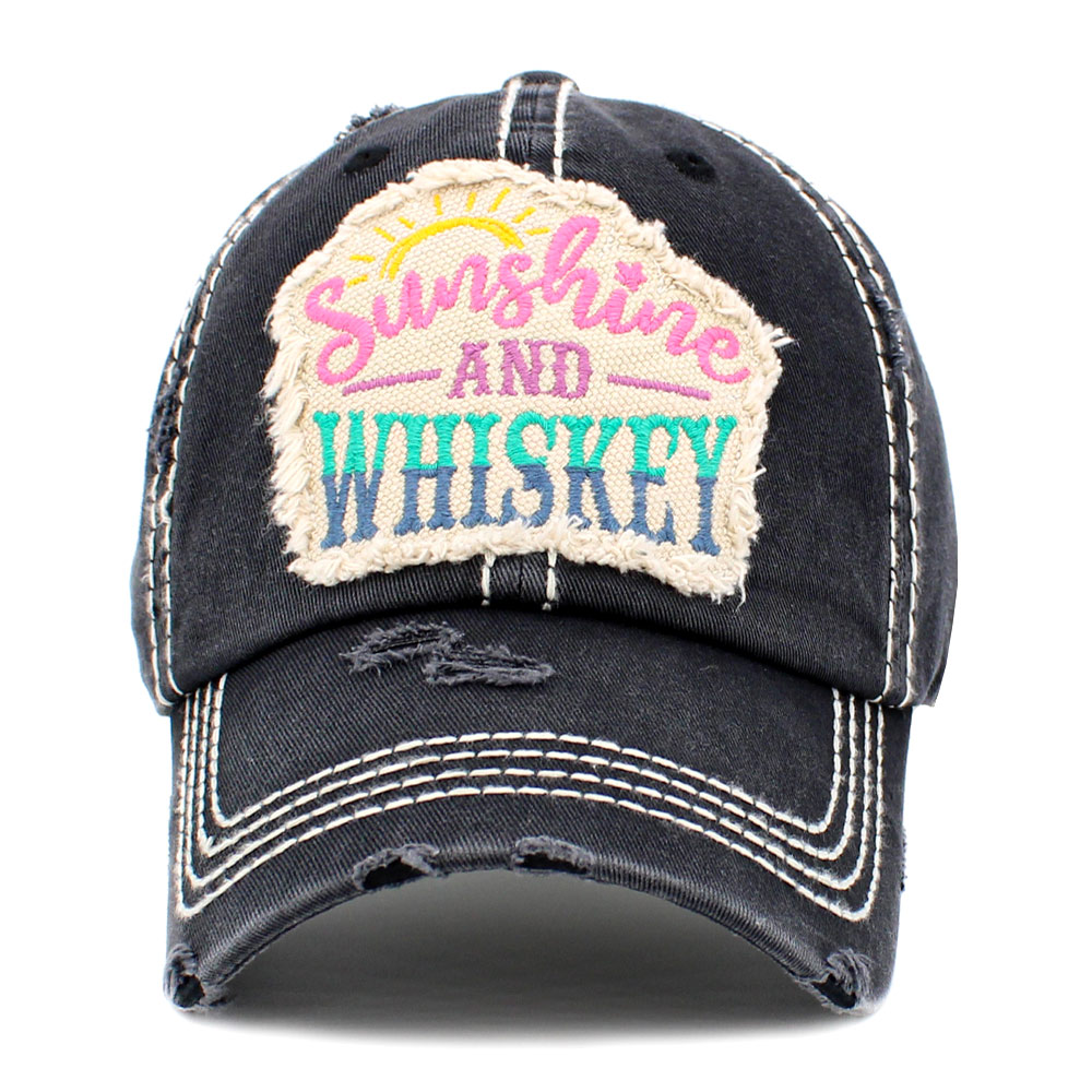 "Sunshine and Whiskey" Washed Vintage Ballcap