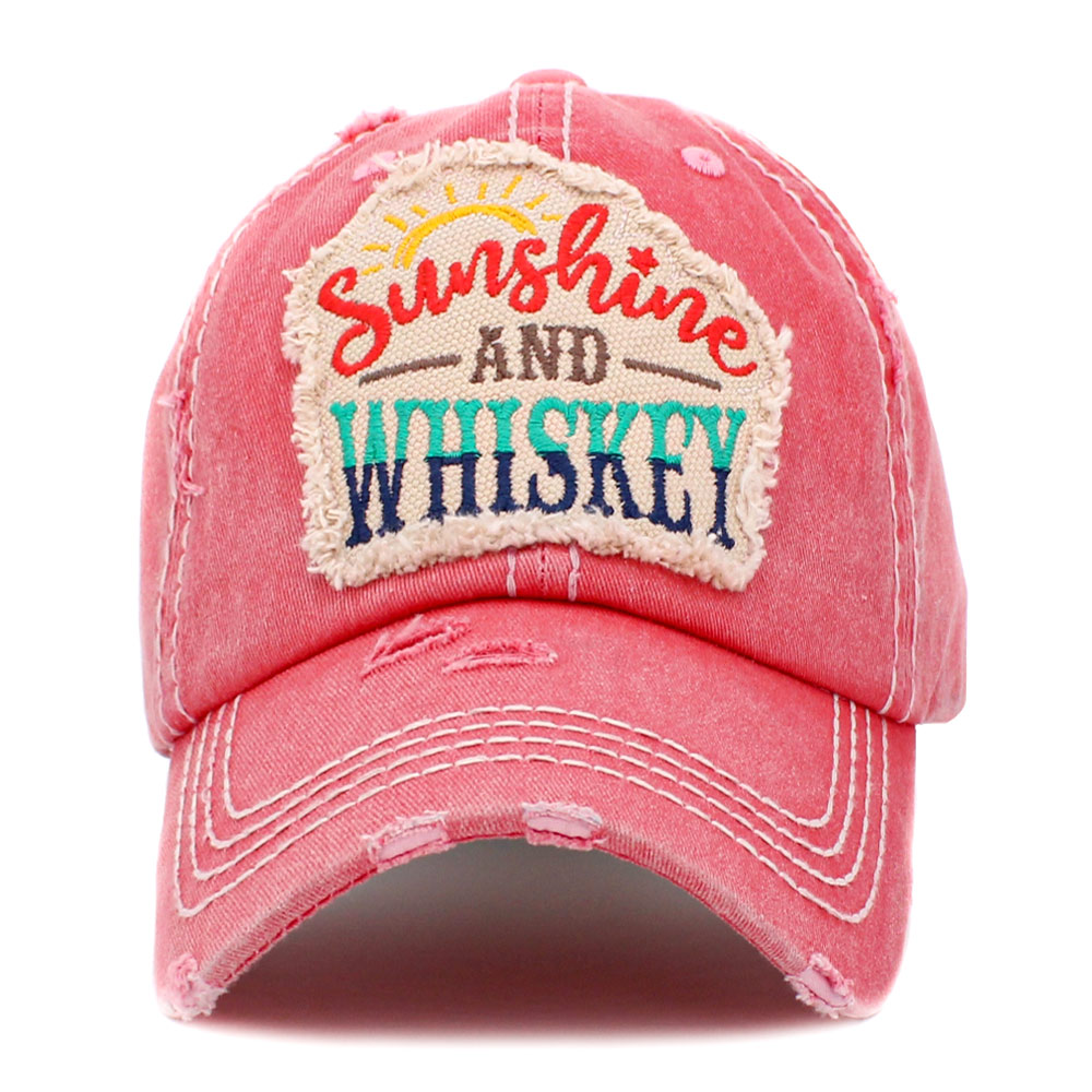 "Sunshine and Whiskey" Washed Vintage Ballcap