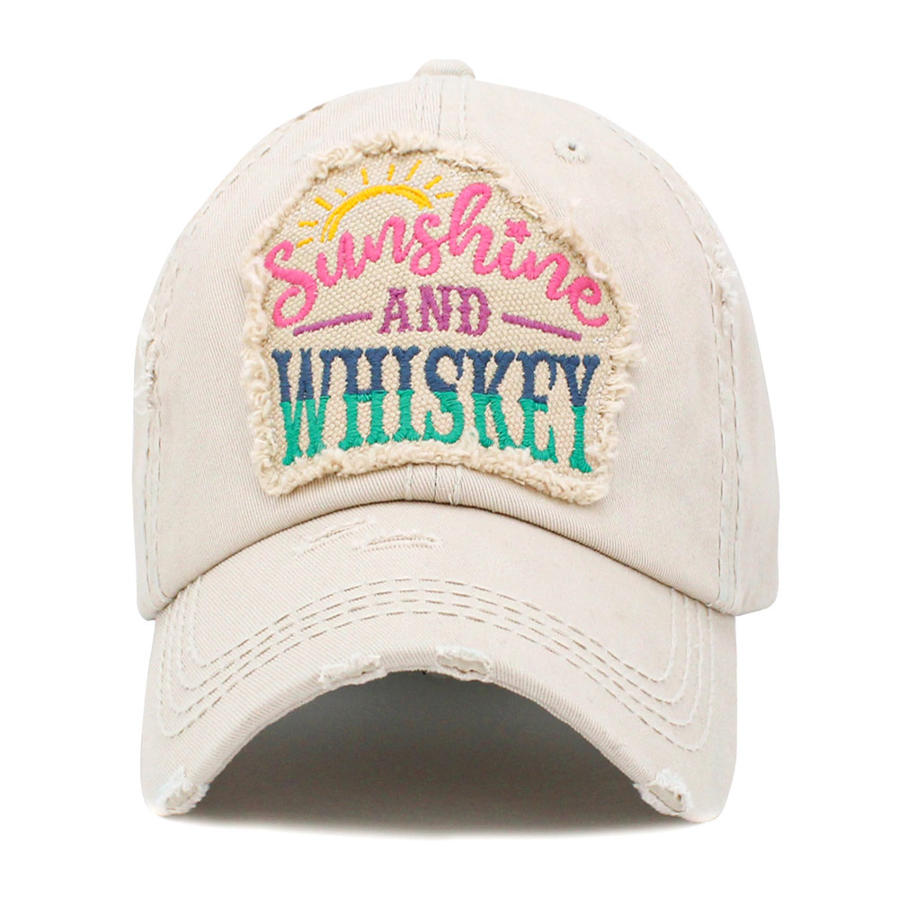 "Sunshine and Whiskey" Washed Vintage Ballcap
