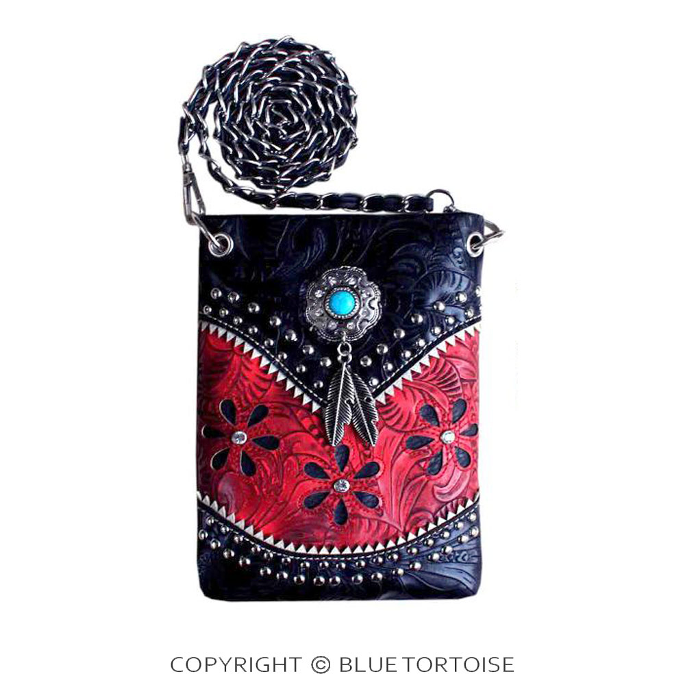 Western Stone with Faux Leather Crossbody Bag
