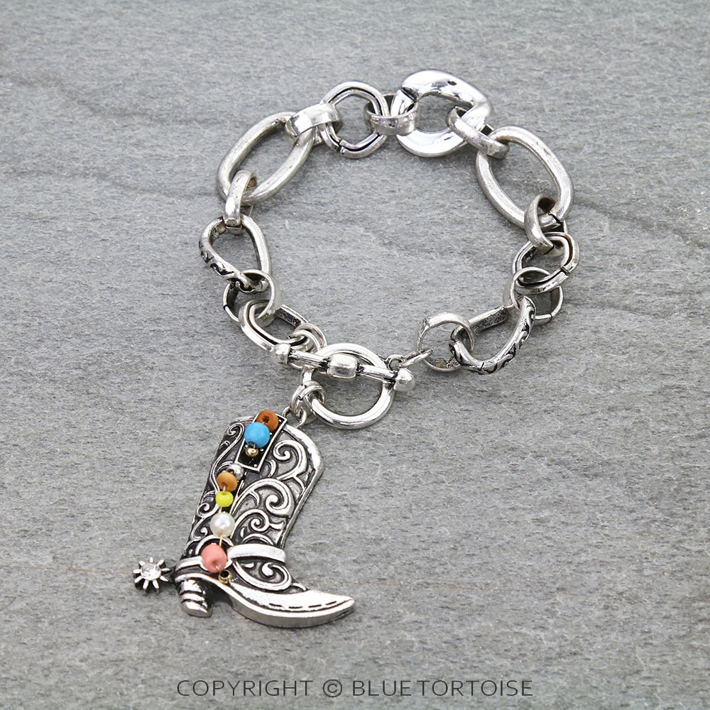 Western Cowboy Boot Toggle Bracelet