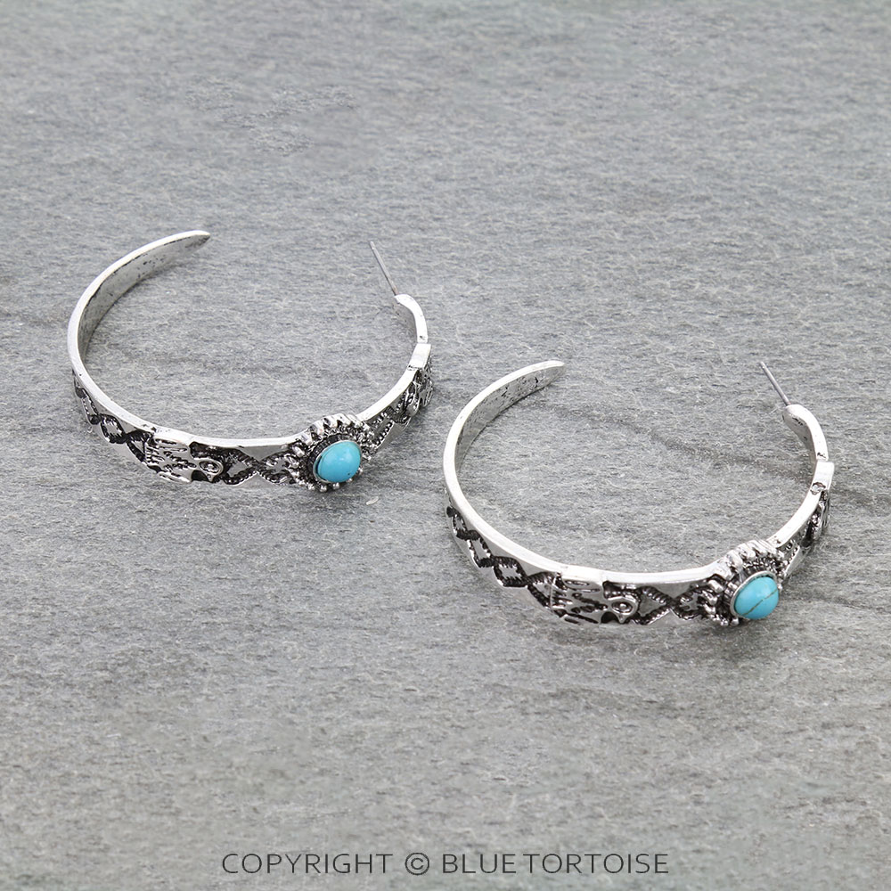 Western Thunderbird Hoop Earrings