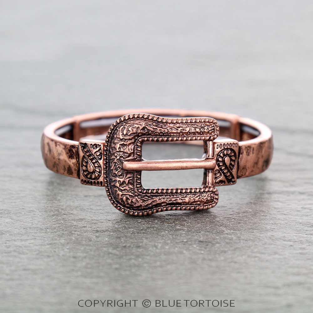 Western Filigree Belt Buckle Stretch Bracelet