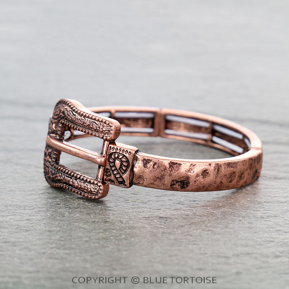 Western Filigree Belt Buckle Stretch Bracelet - Image 2