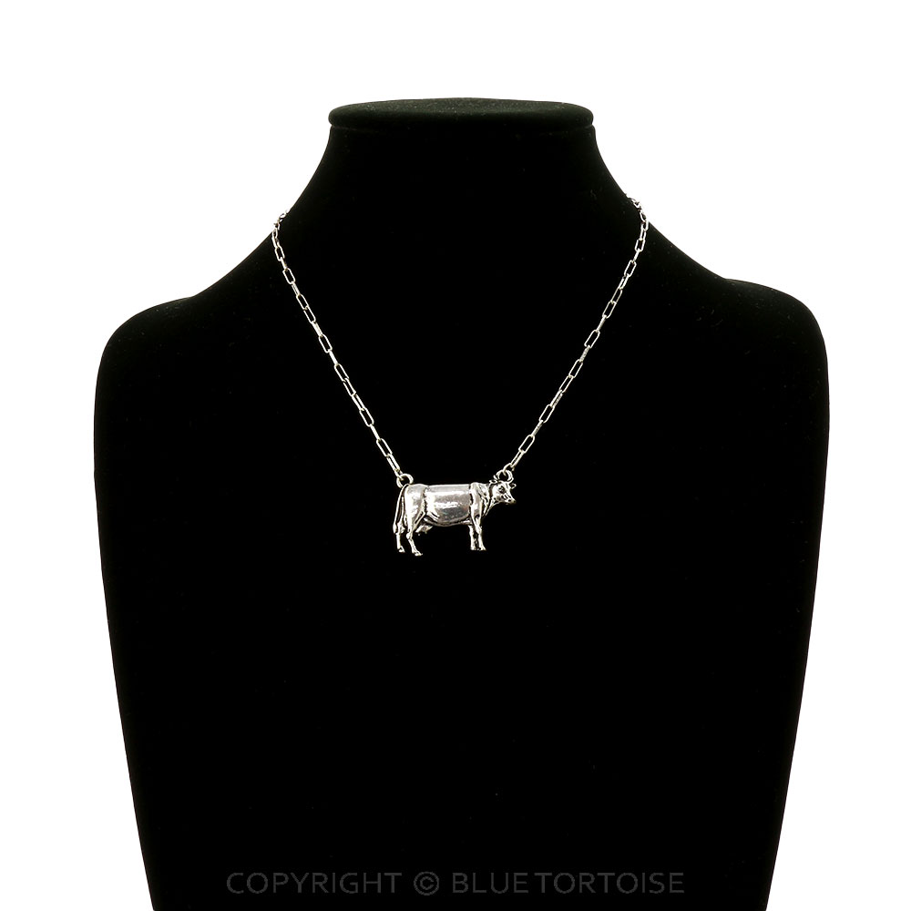 Western Small Cow Metal Necklace - Image 2