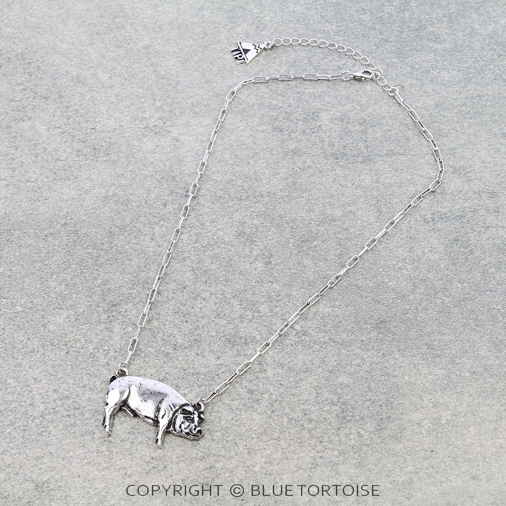 Western Small Pig Metal Necklace