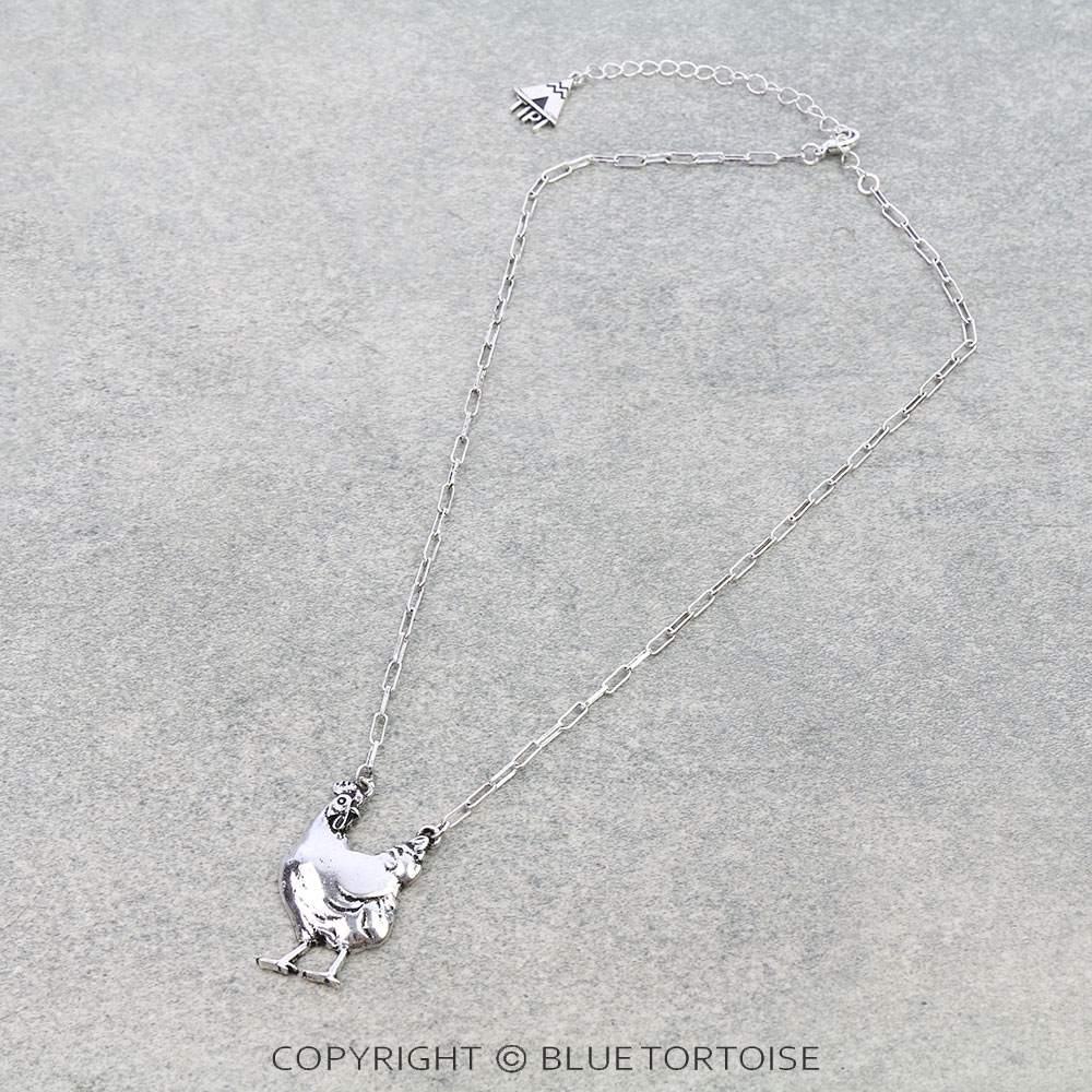 Western Small Rooster Metal Necklace