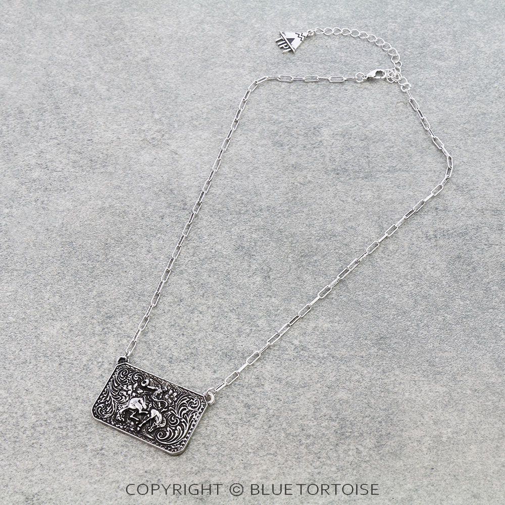 Western Rodeo Plate Necklace