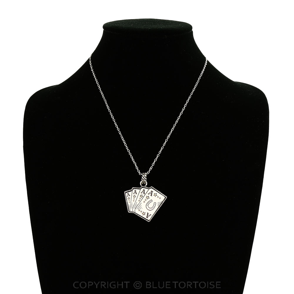 Western Card Printed Leather Necklace - Image 2