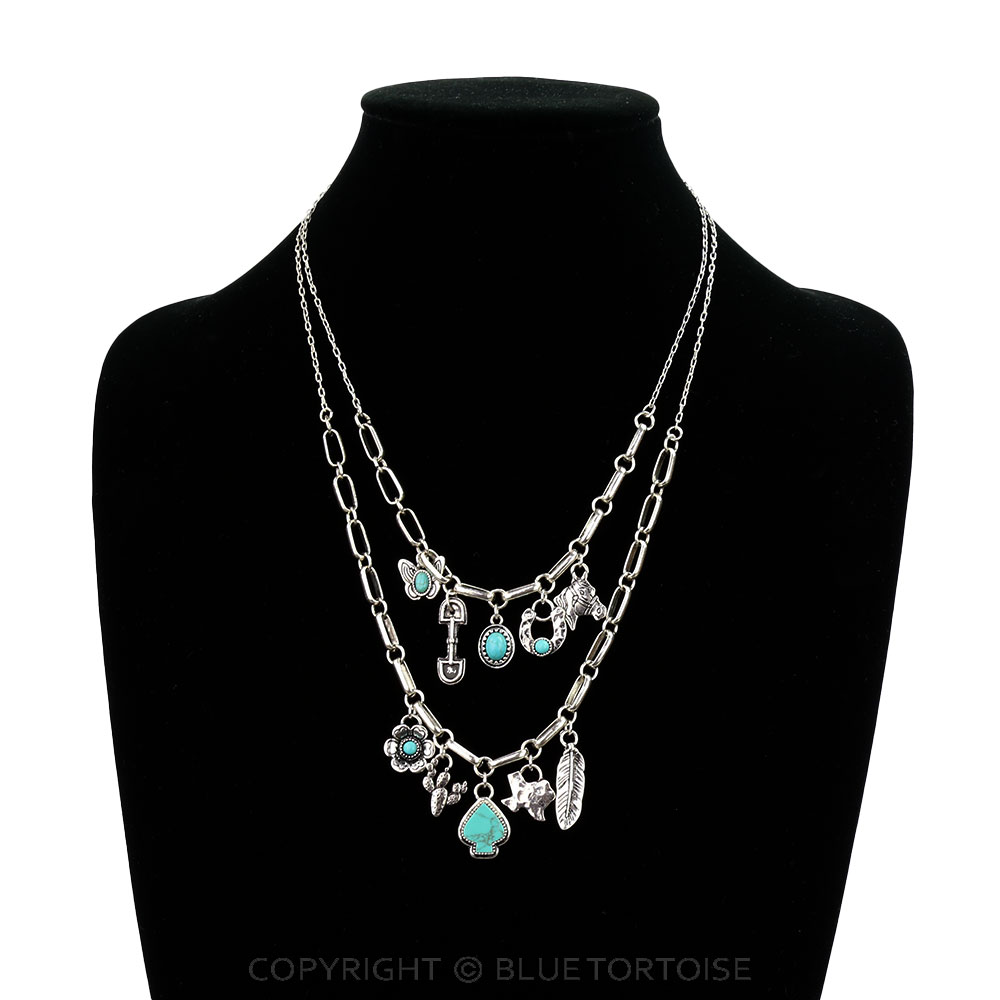 2 Layered Western Style Charm Necklace - Image 2