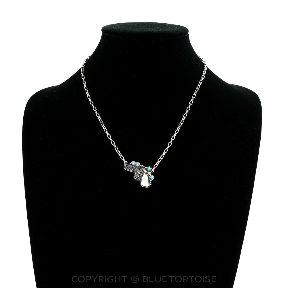 Western Pistol Enamel Necklace - Image 2