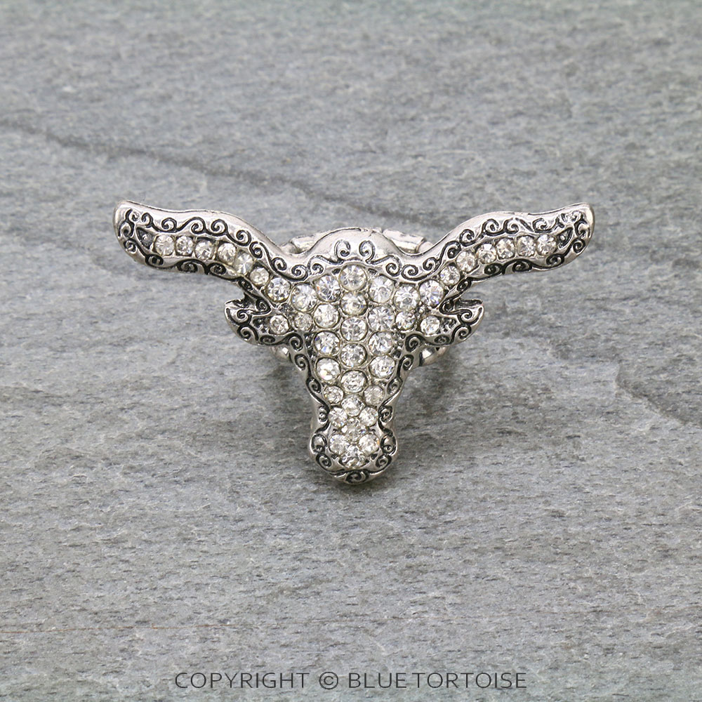 Western Steer Head Stretch Ring