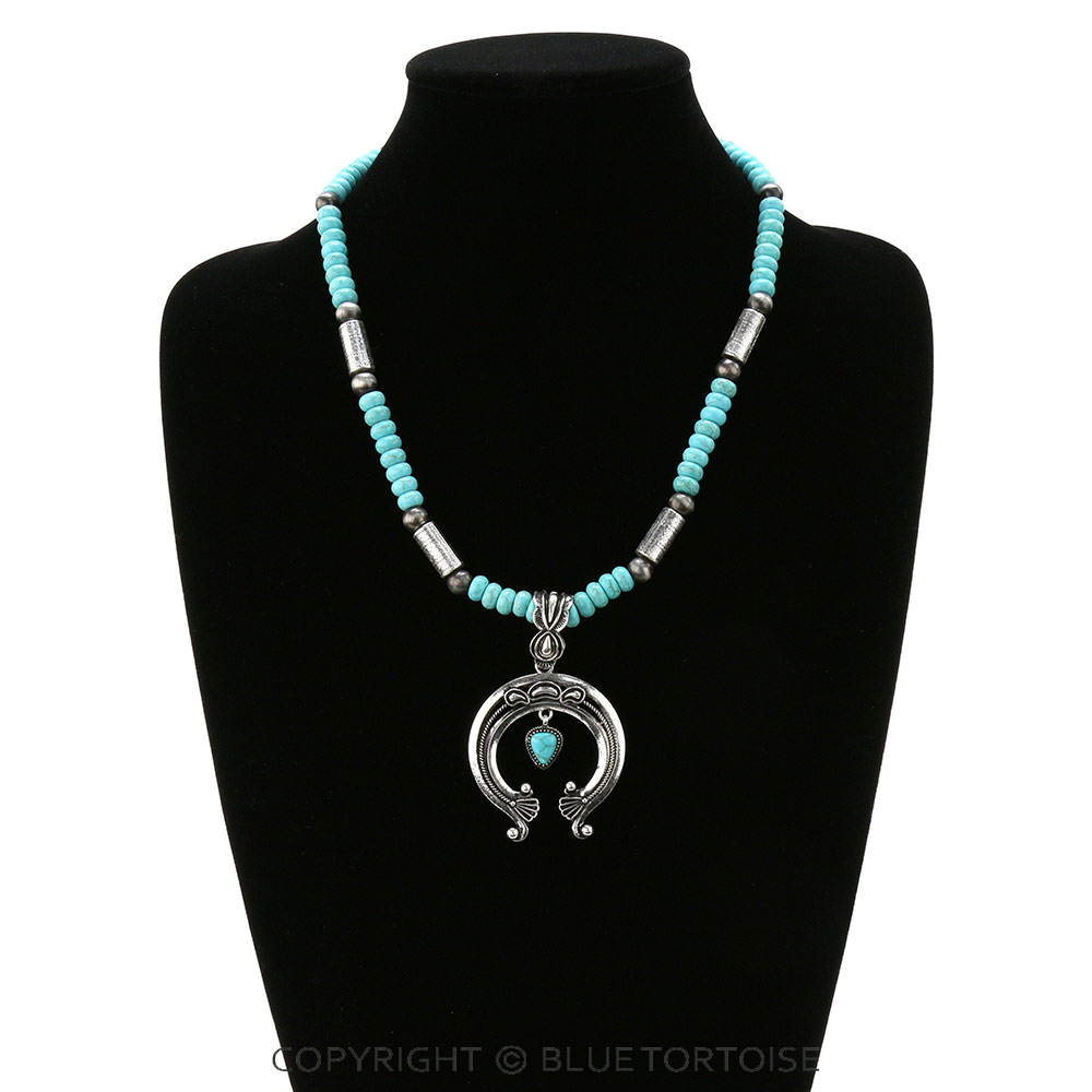 Western Squash Blossom Pendant Necklace - Image 2