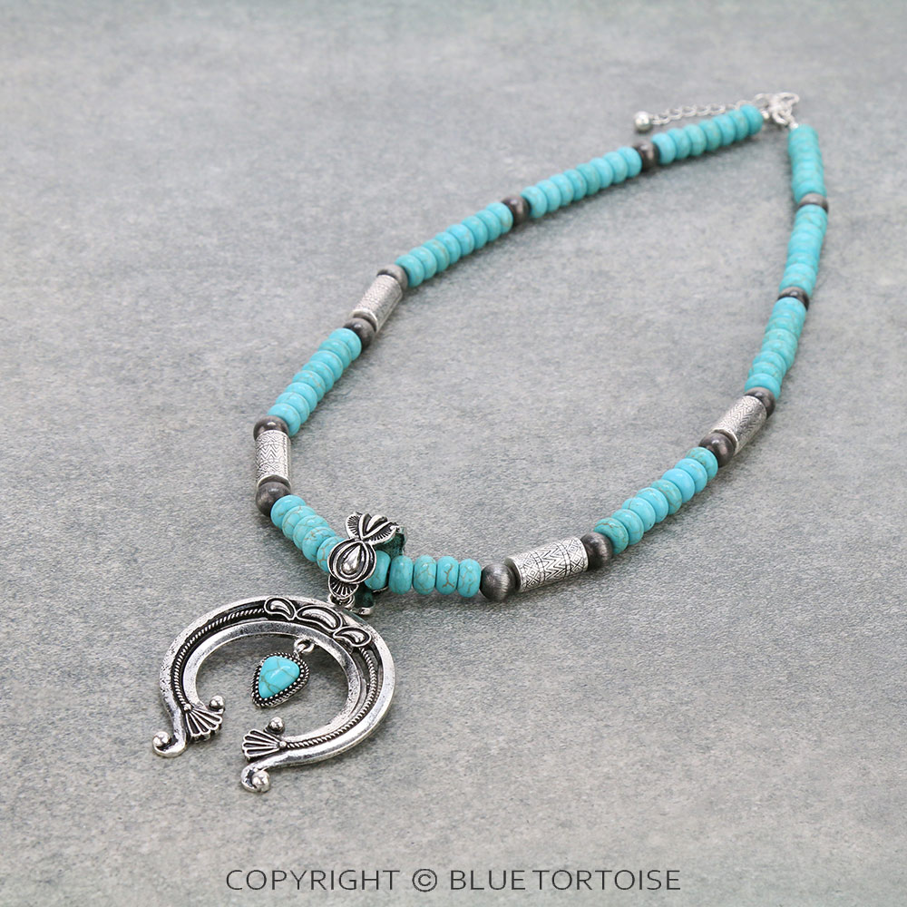 Western Squash Blossom Pendant Necklace