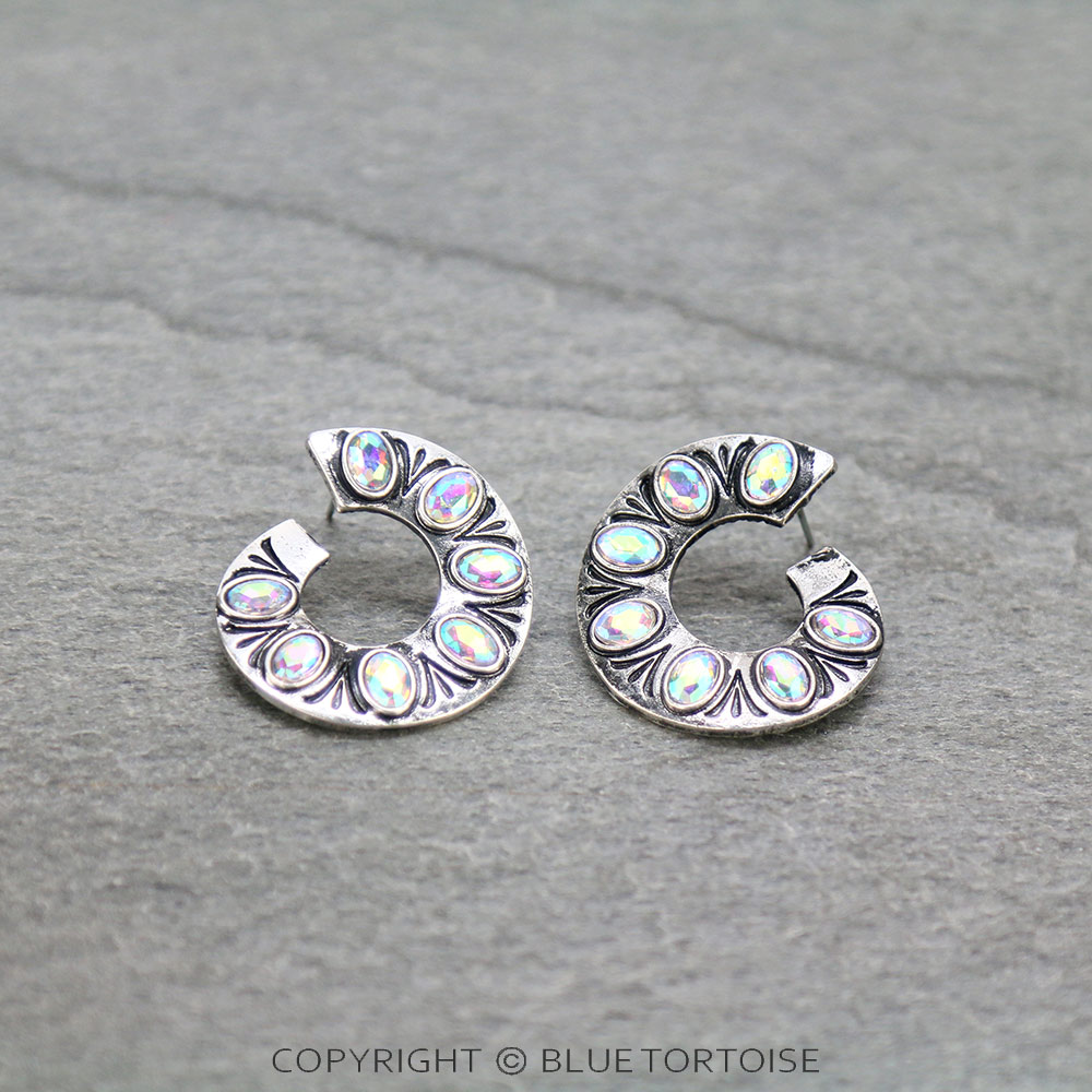Western Texture Curved Stud Earrings