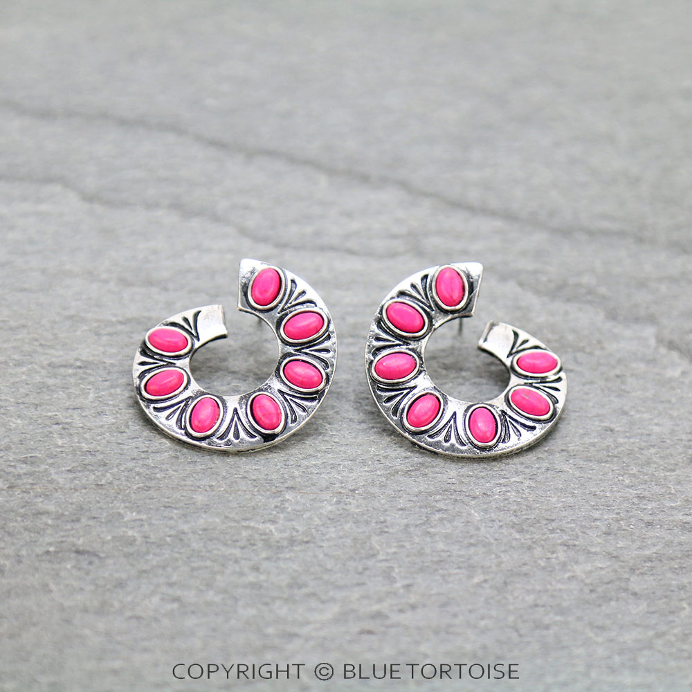 Western Texture Curved Stud Earrings