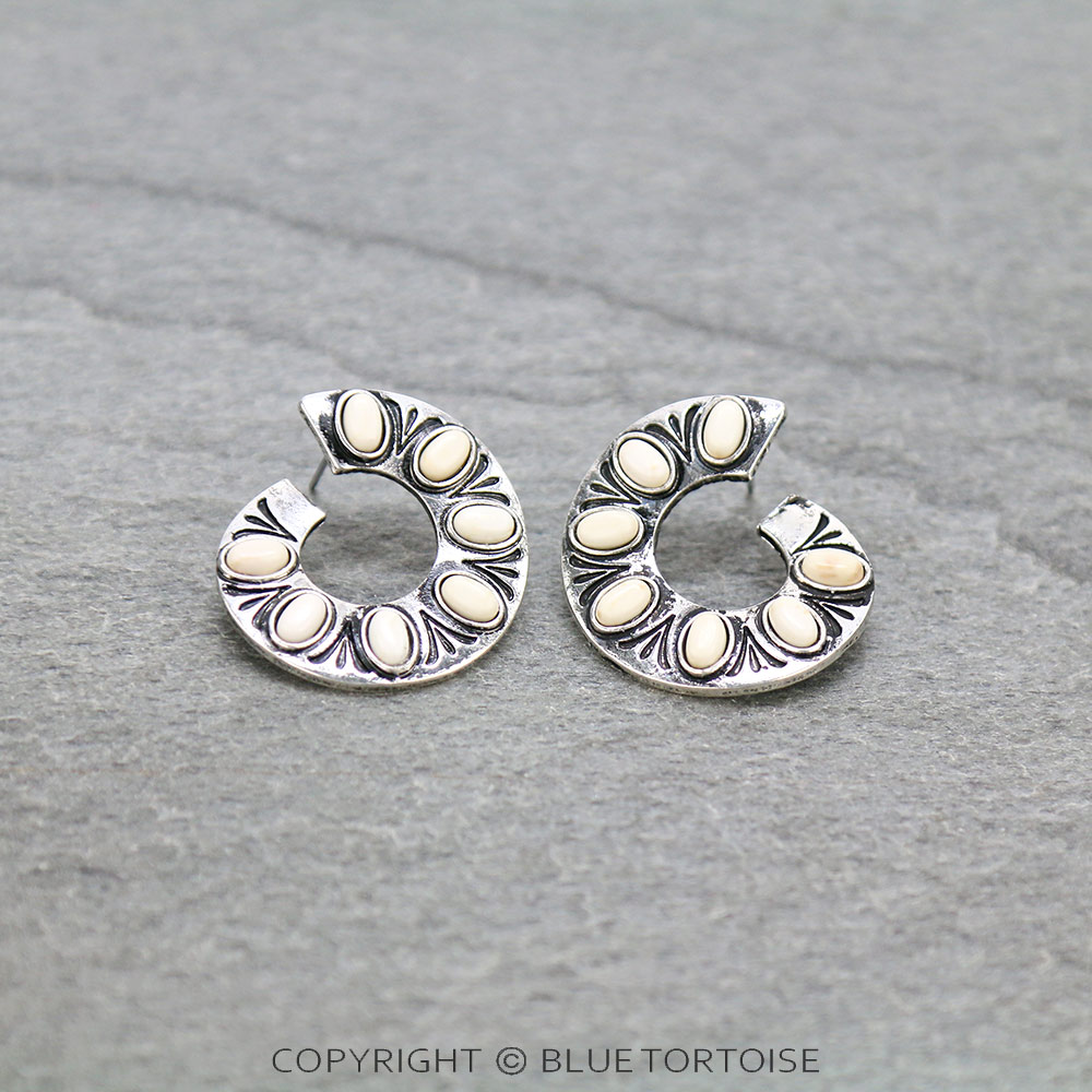 Western Texture Curved Stud Earrings