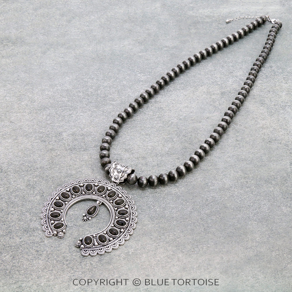Western Squash Blossom Pendant Necklace