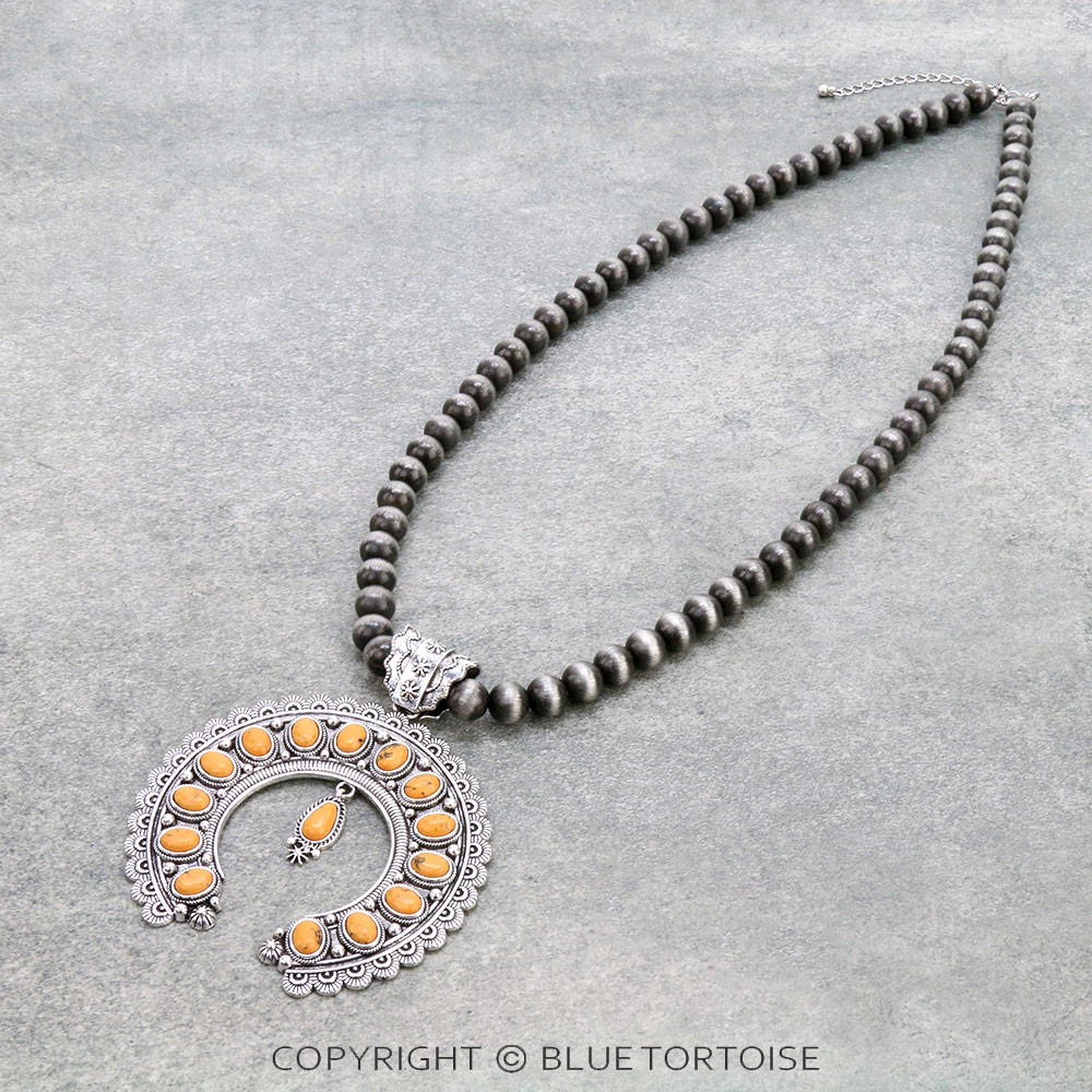 Western Squash Blossom Pendant Necklace