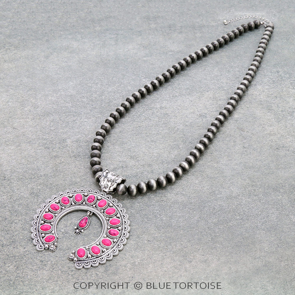 Western Squash Blossom Pendant Necklace