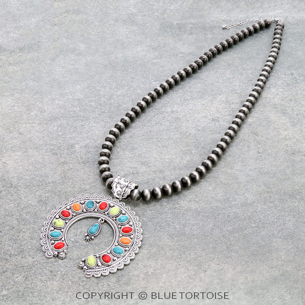 Western Squash Blossom Pendant Necklace