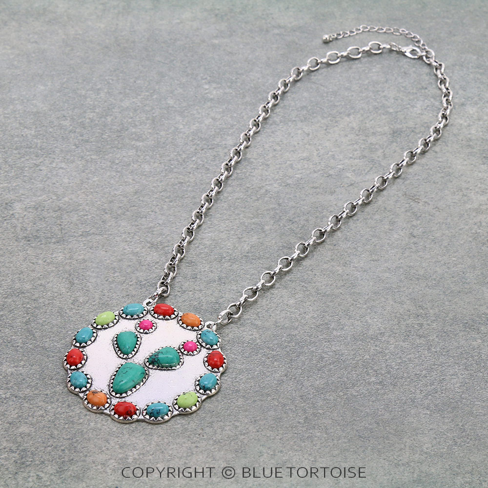 Western Cactus Pendant Chain Necklace