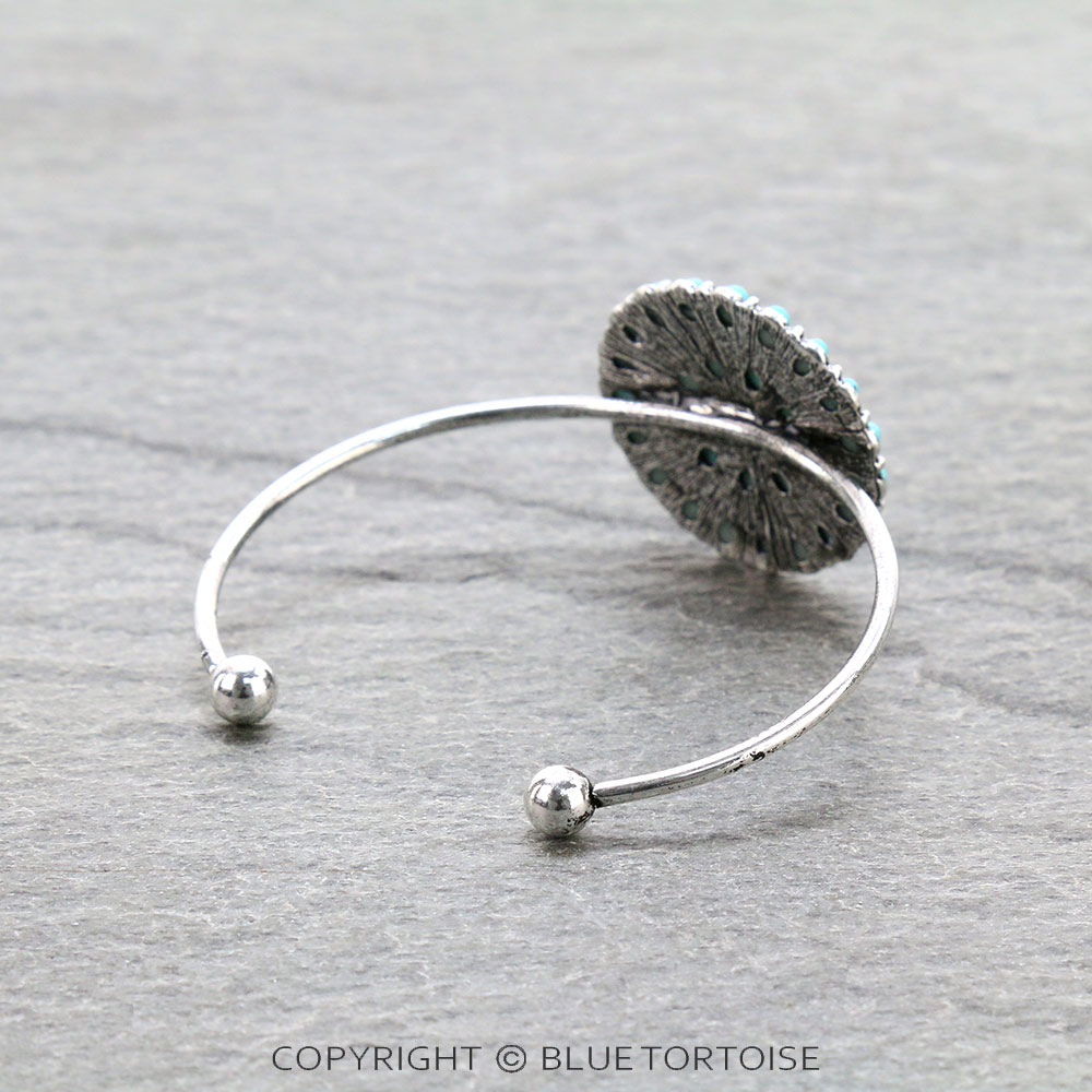Western Concho Stone Cuff Bracelet - Image 3