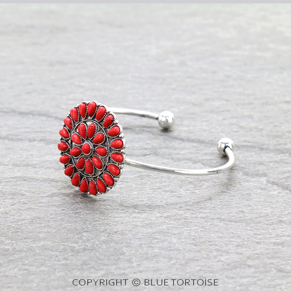 Western Concho Stone Cuff Bracelet - Image 2