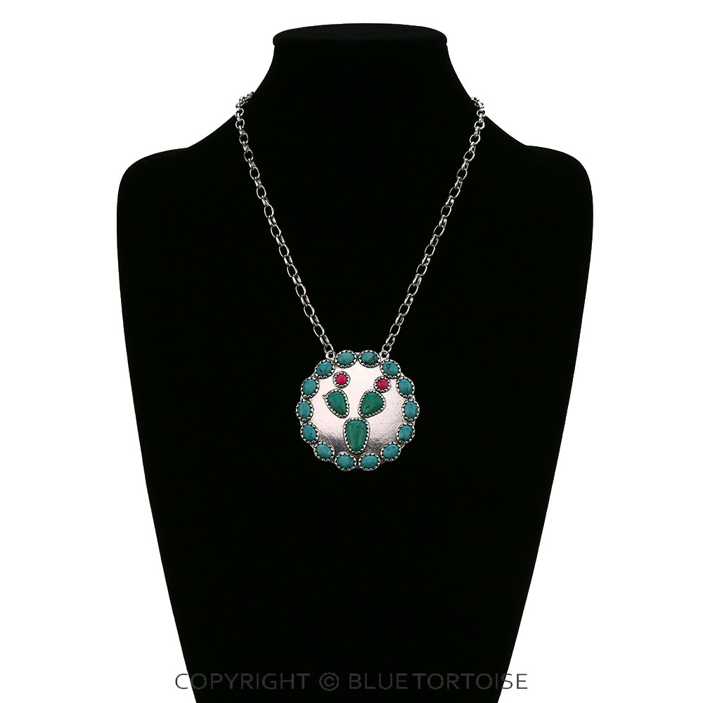 Western Cactus Pendant Chain Necklace - Image 2