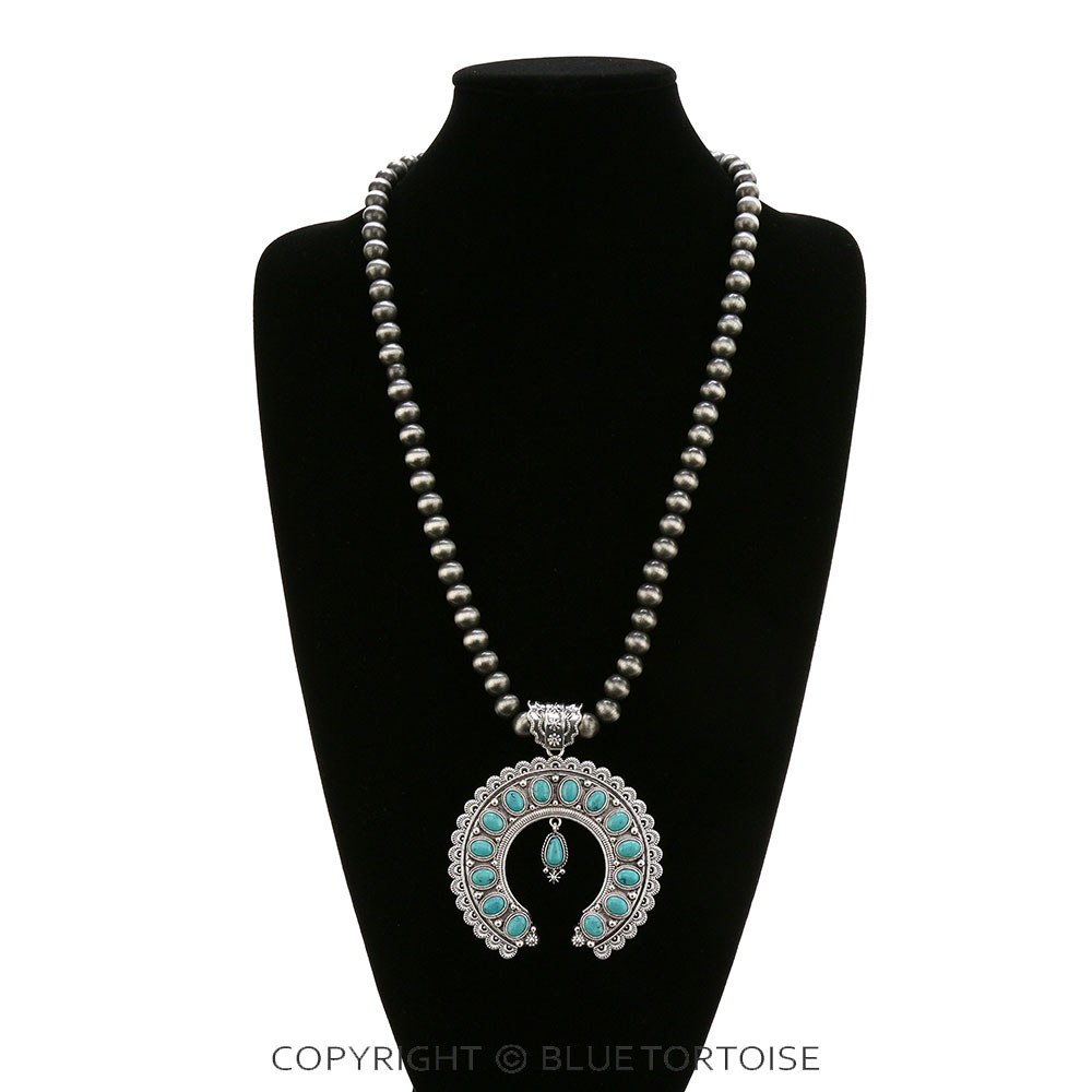Western Squash Blossom Pendant Necklace - Image 2