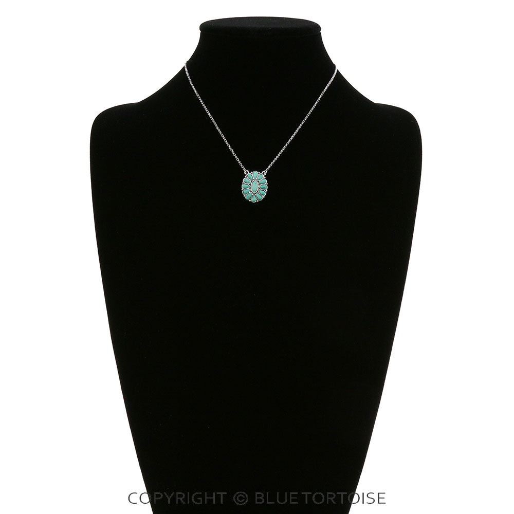 Western Concho Pendant Chain Necklace - Image 3