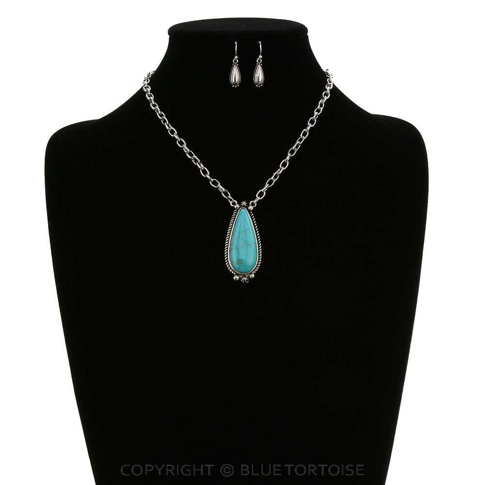 Western Design Stone Necklace Set - Image 2
