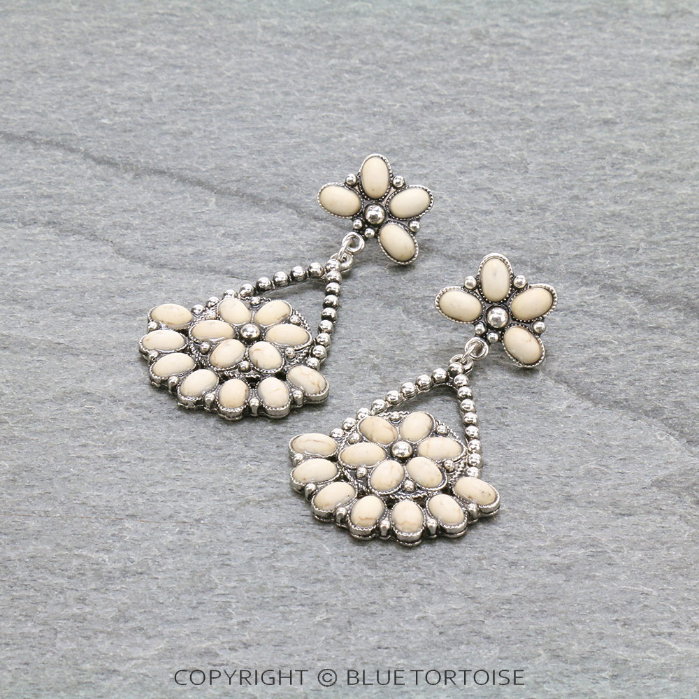 Western Teardrop Stone Stud Earrings
