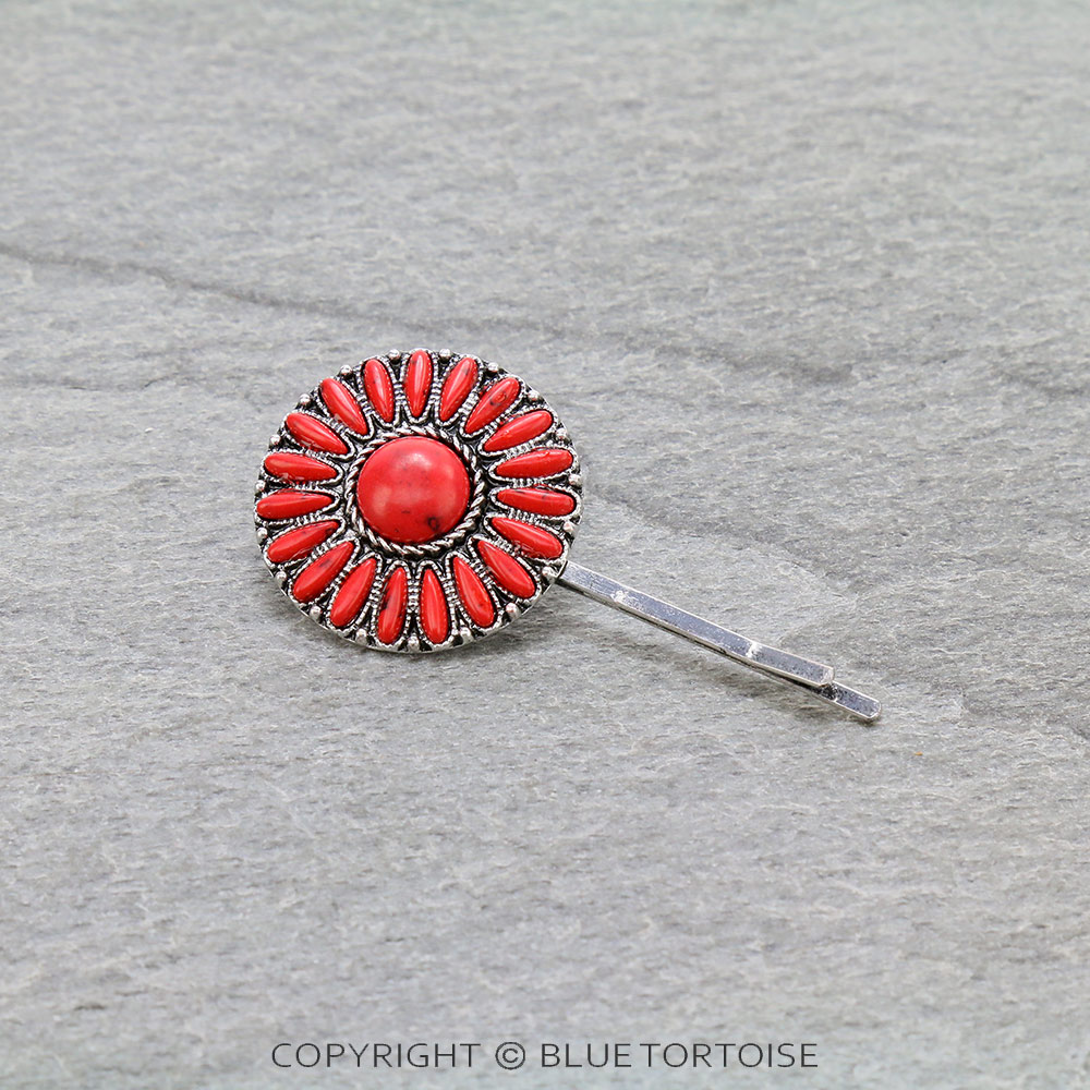 Western Concho Stone Hairpin